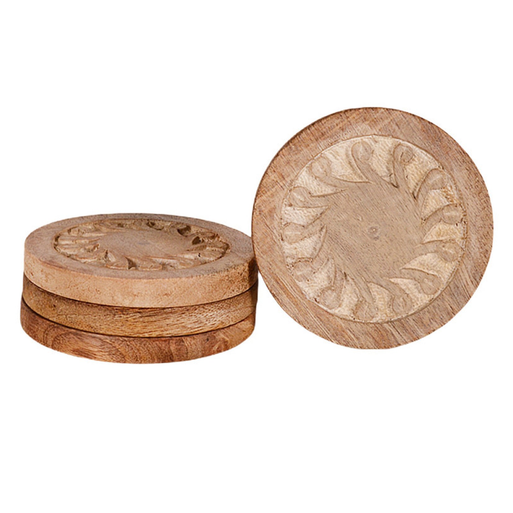 Rosha Living Clematis Wooden Coaster