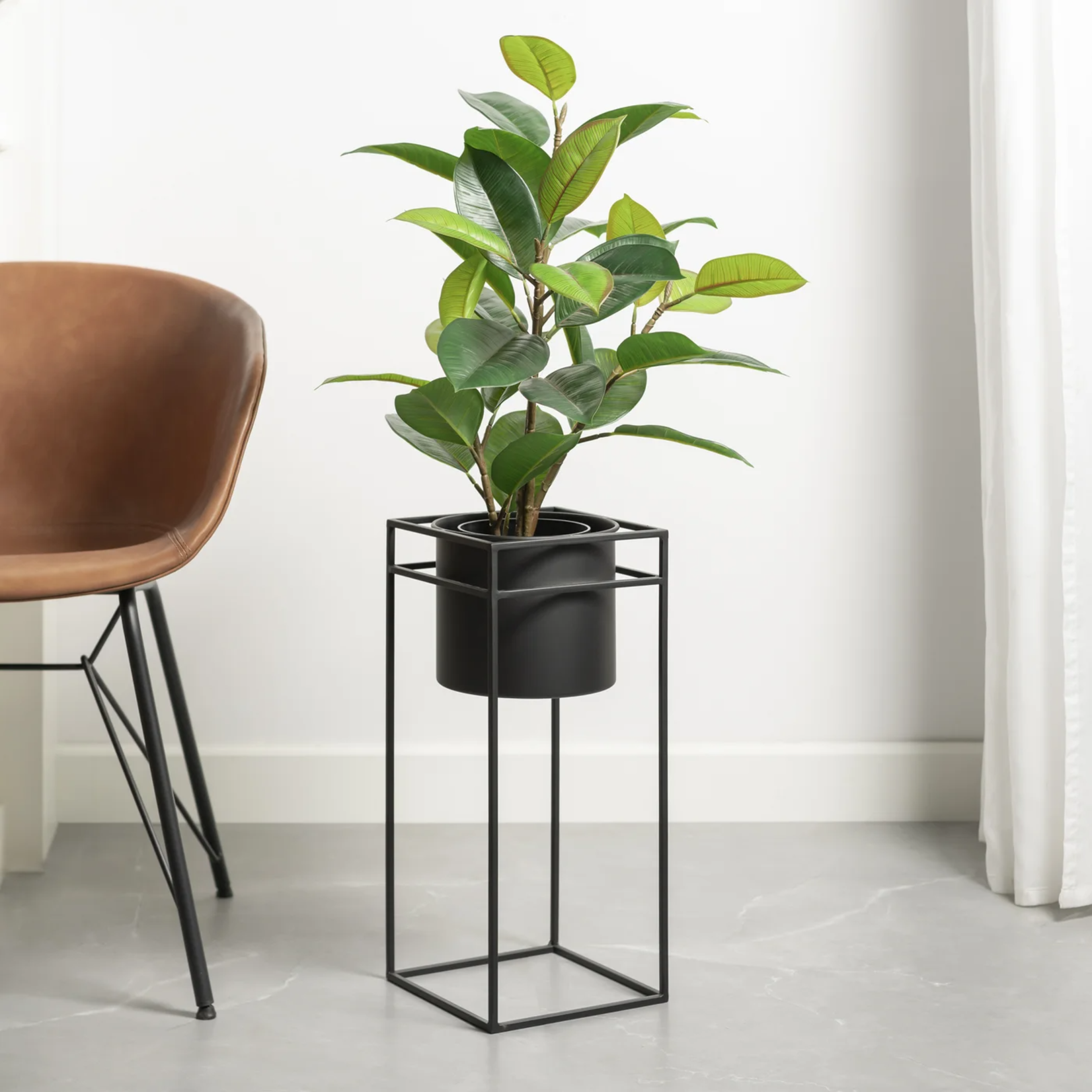 Torre & Tagus Metal Black Standing Planter - 20.5"