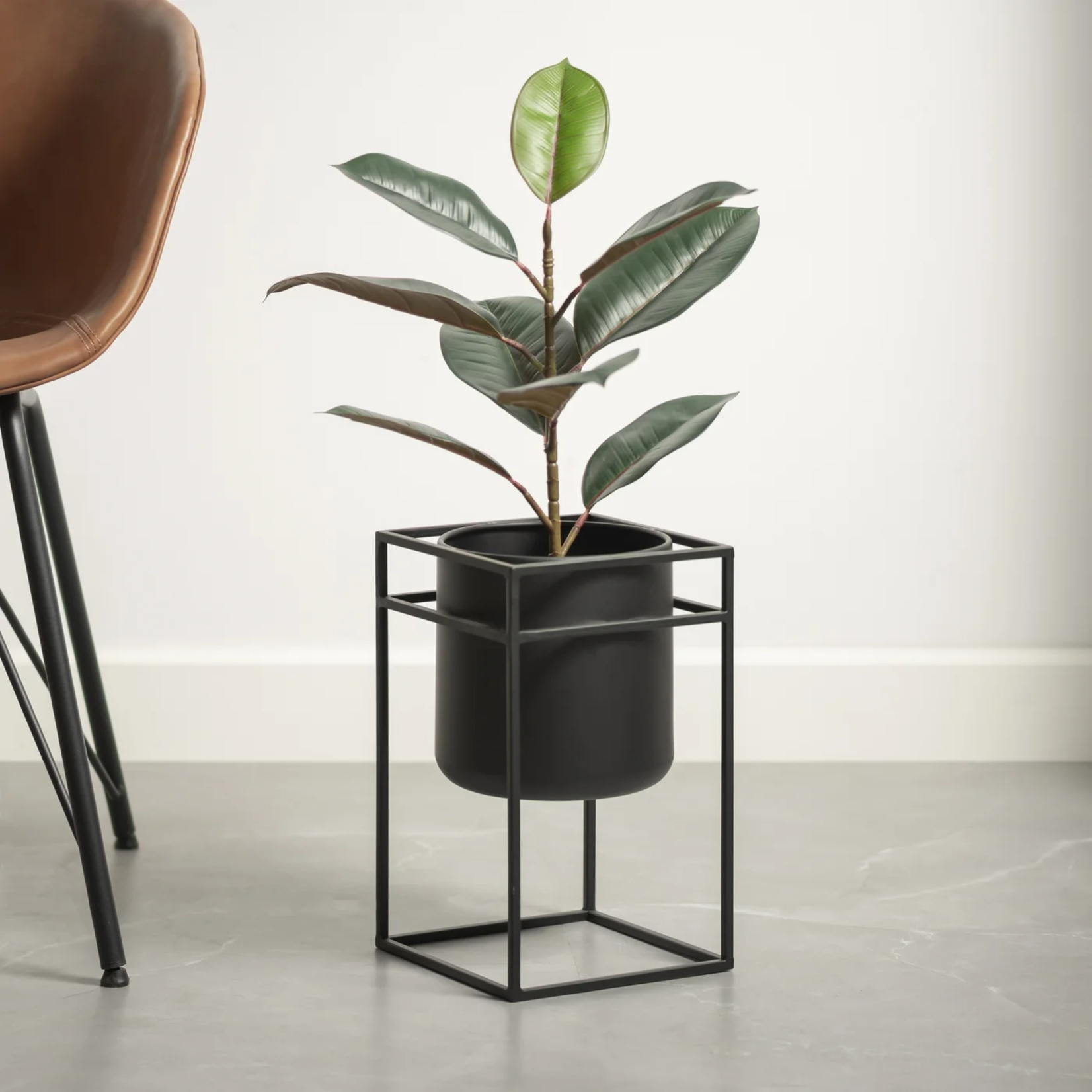 Torre & Tagus Metal Black Standing Planter - 13.25"