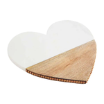 Mud Pie Marble & Wood Heart Platter - 12"x12"