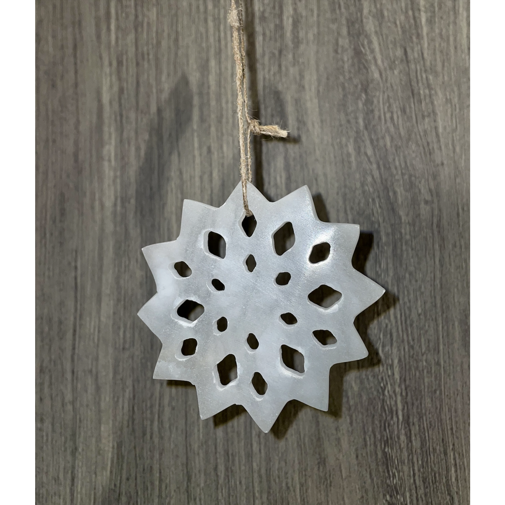 Creative Coop Marble & Alabaster Snowflake Ornament