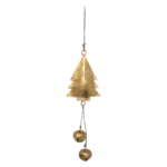Creative Coop Distressed Gold Tree Ornament w/Bell