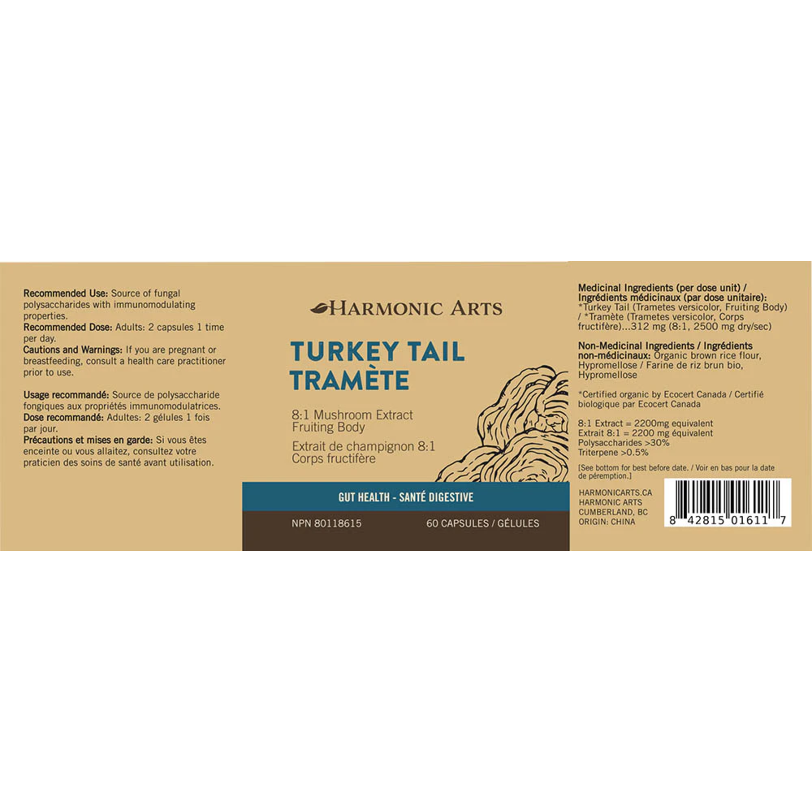 Harmonic Arts Turkey Tail Mushroom Capsules