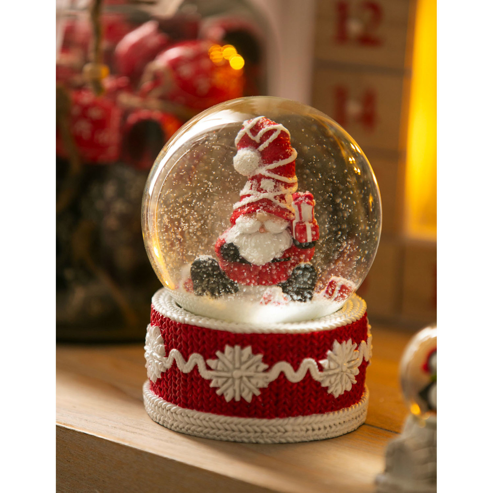 Evergreen Festive Santa Snow Globe
