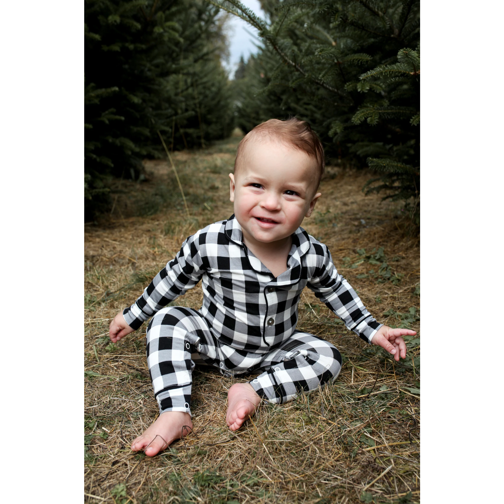 Bambi & Birdie Holiday Collared Baby Romper