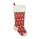 Christmas Forever Red Knitted Stocking w/fur cuff