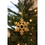 Evergreen Gold Wood Snowflake Ornament