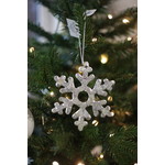 Evergreen Silver Wood Snowflake Ornament