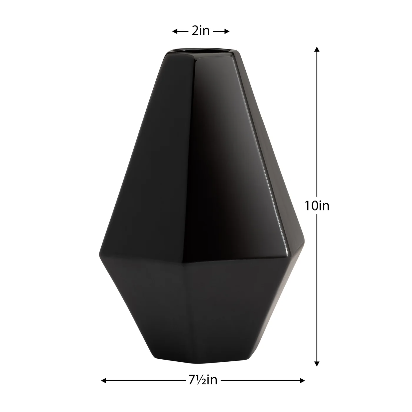 Torre & Tagus Black Two Toned Tapered Vase - 10"