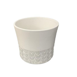 florist supply White/Grey Knit Pattern Pot - 5"