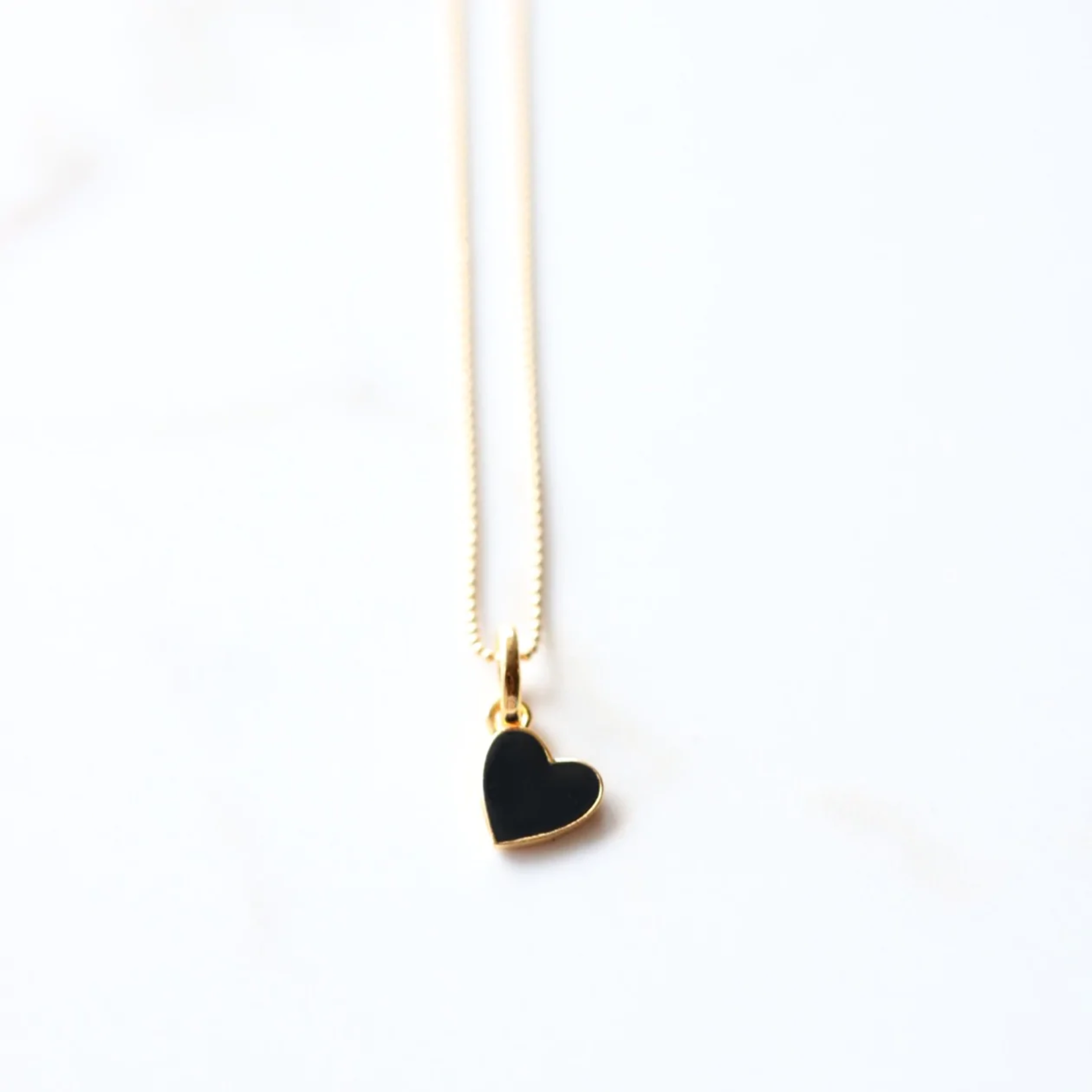 Lolo Jewellery Black Heart Necklace - 18"
