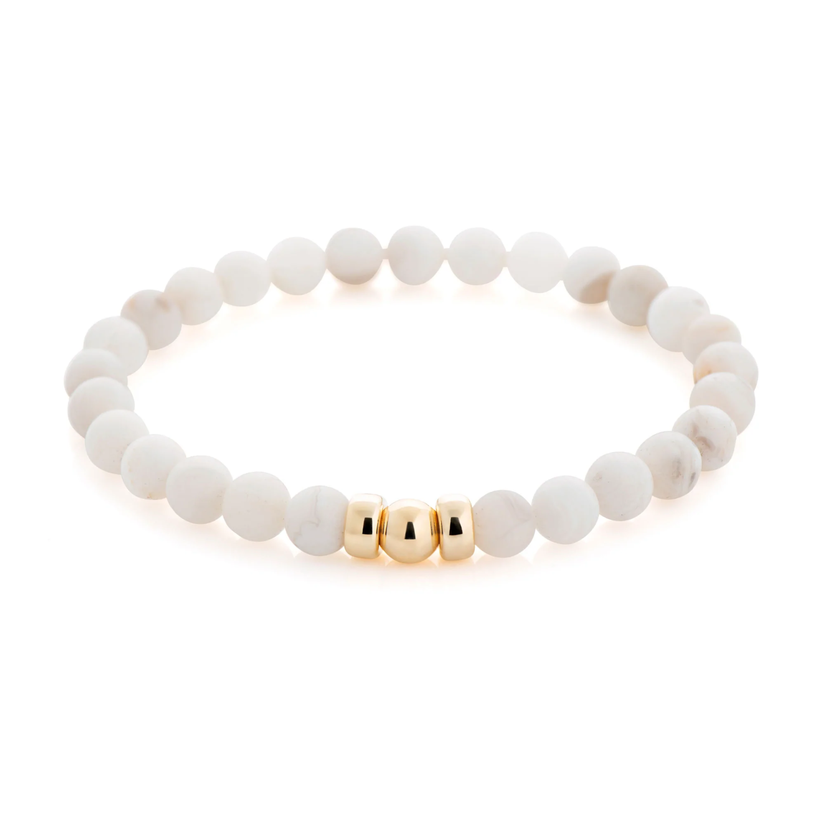 Lolo Jewellery White Agate Bracelet - 8mm