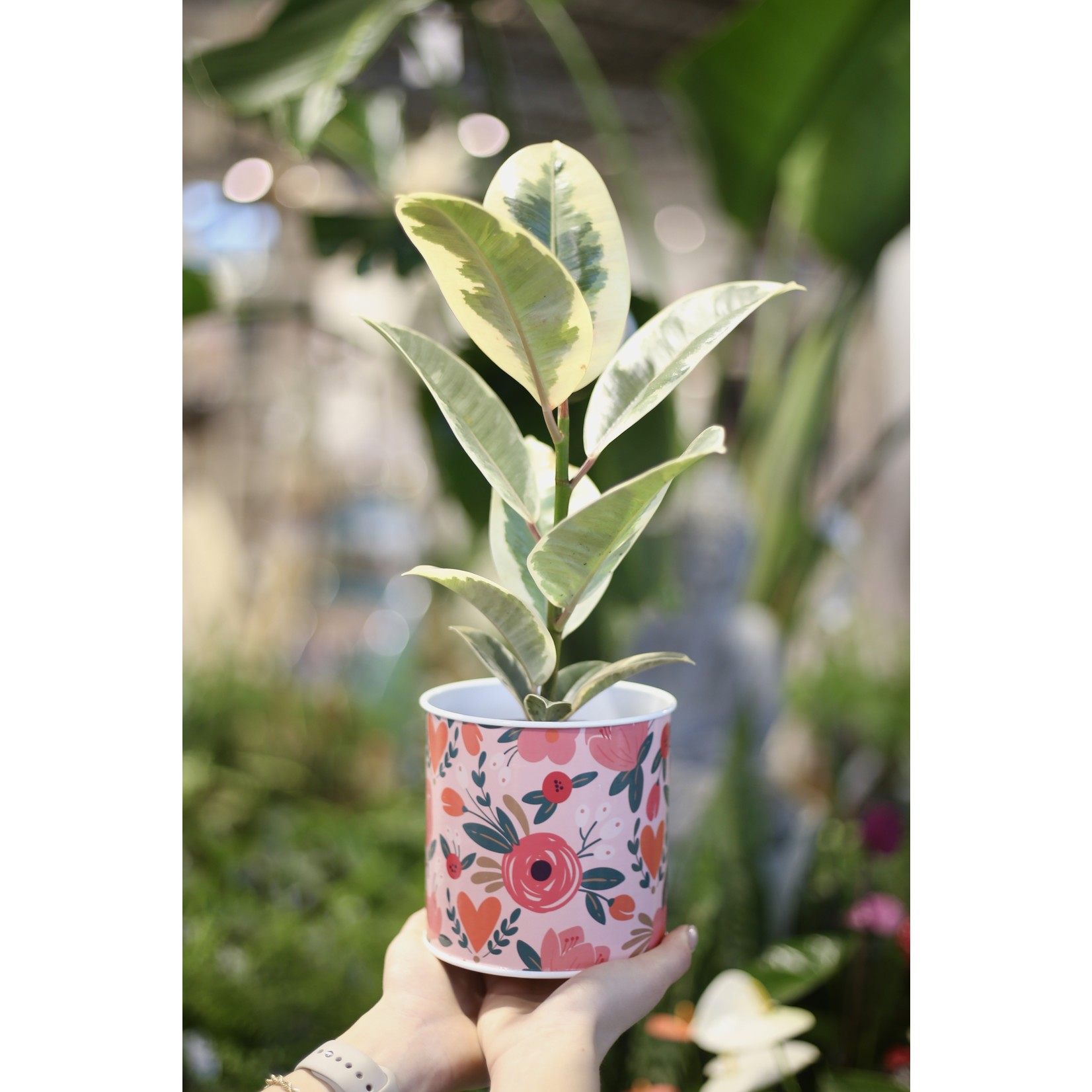 CBK Ganz Floral Heart Pot - 4"