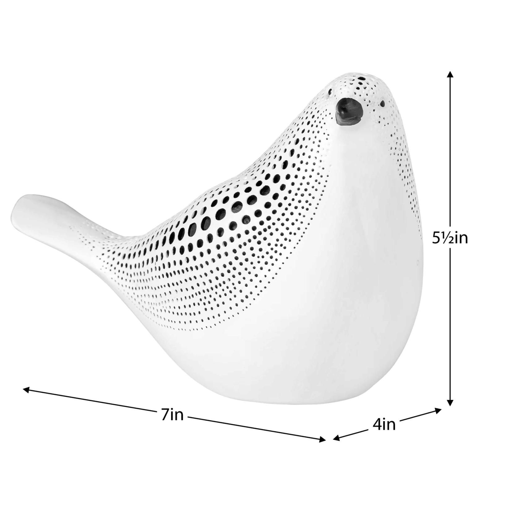 Torre & Tagus Dotted Sitting Bird - White