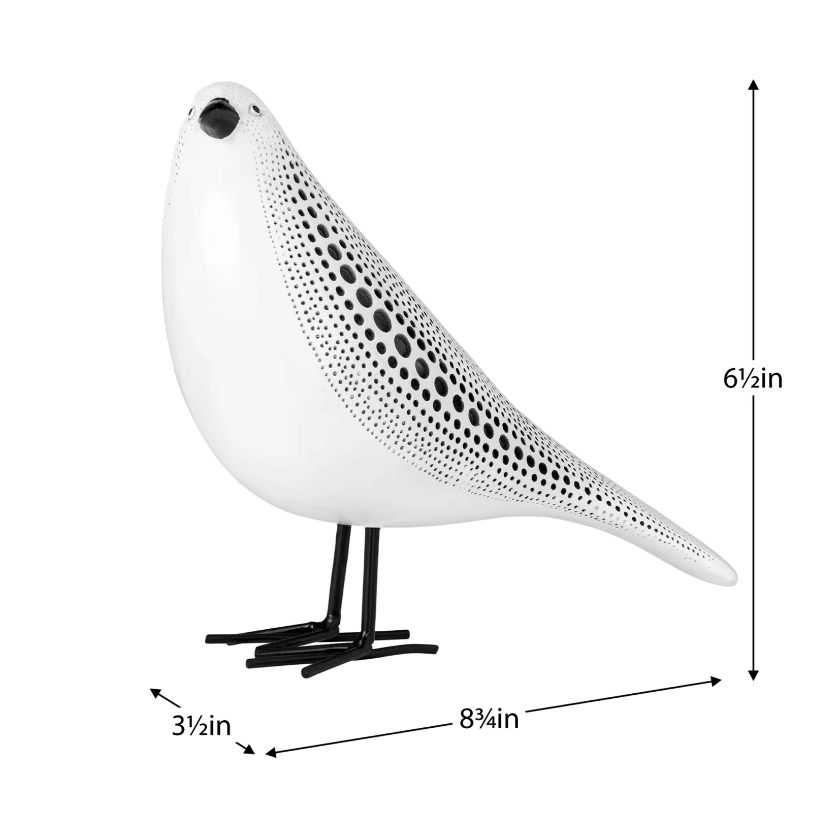 Torre & Tagus Dotted Standing  Bird - White