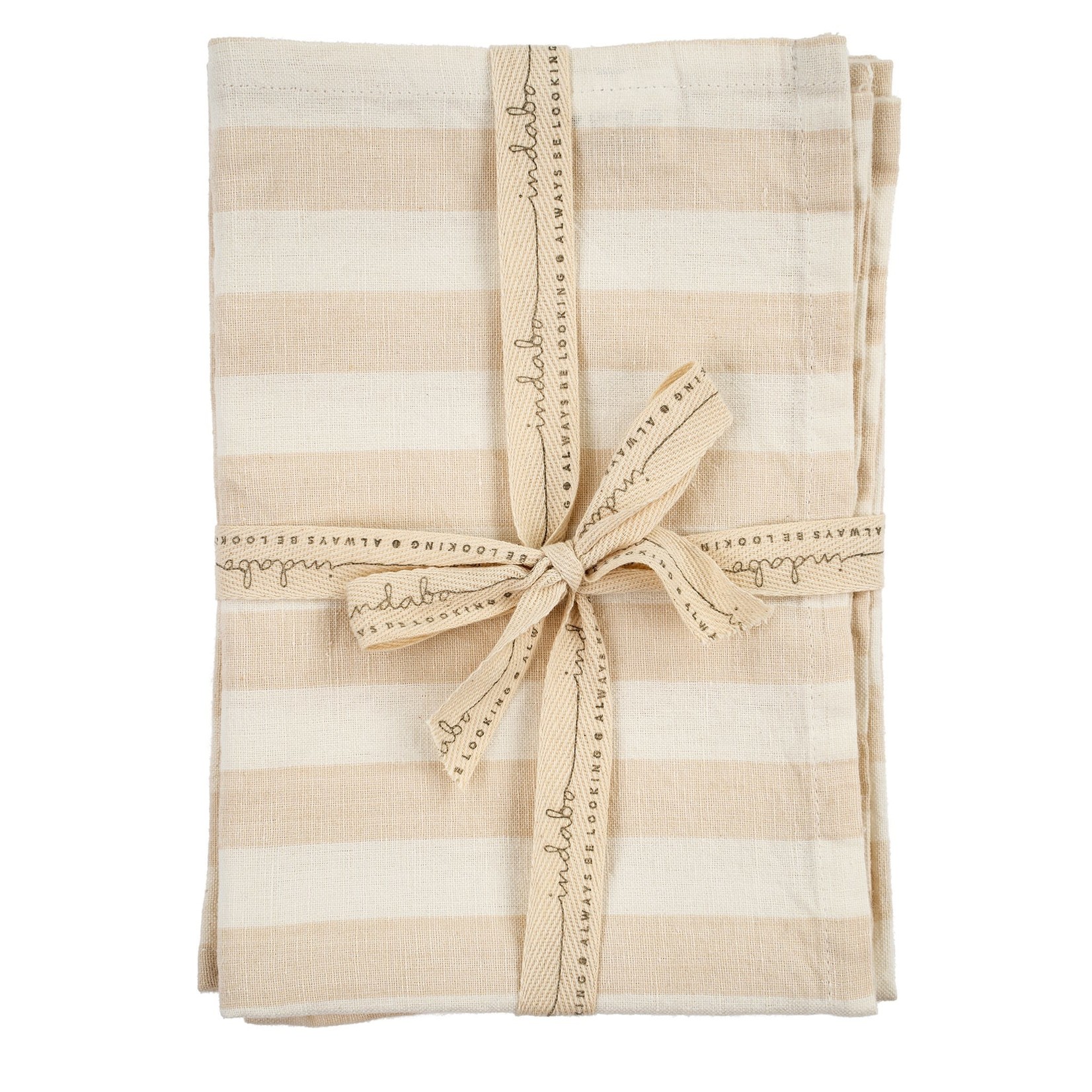 Indaba Gingham Stripe Tea Towels S/2 - Clay