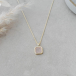 Glee Jewelry Florence Necklace - Gold/Rose Quartz
