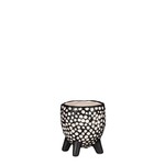 Modus Lifestyle Black & White Dotted Footed Pot - 4"