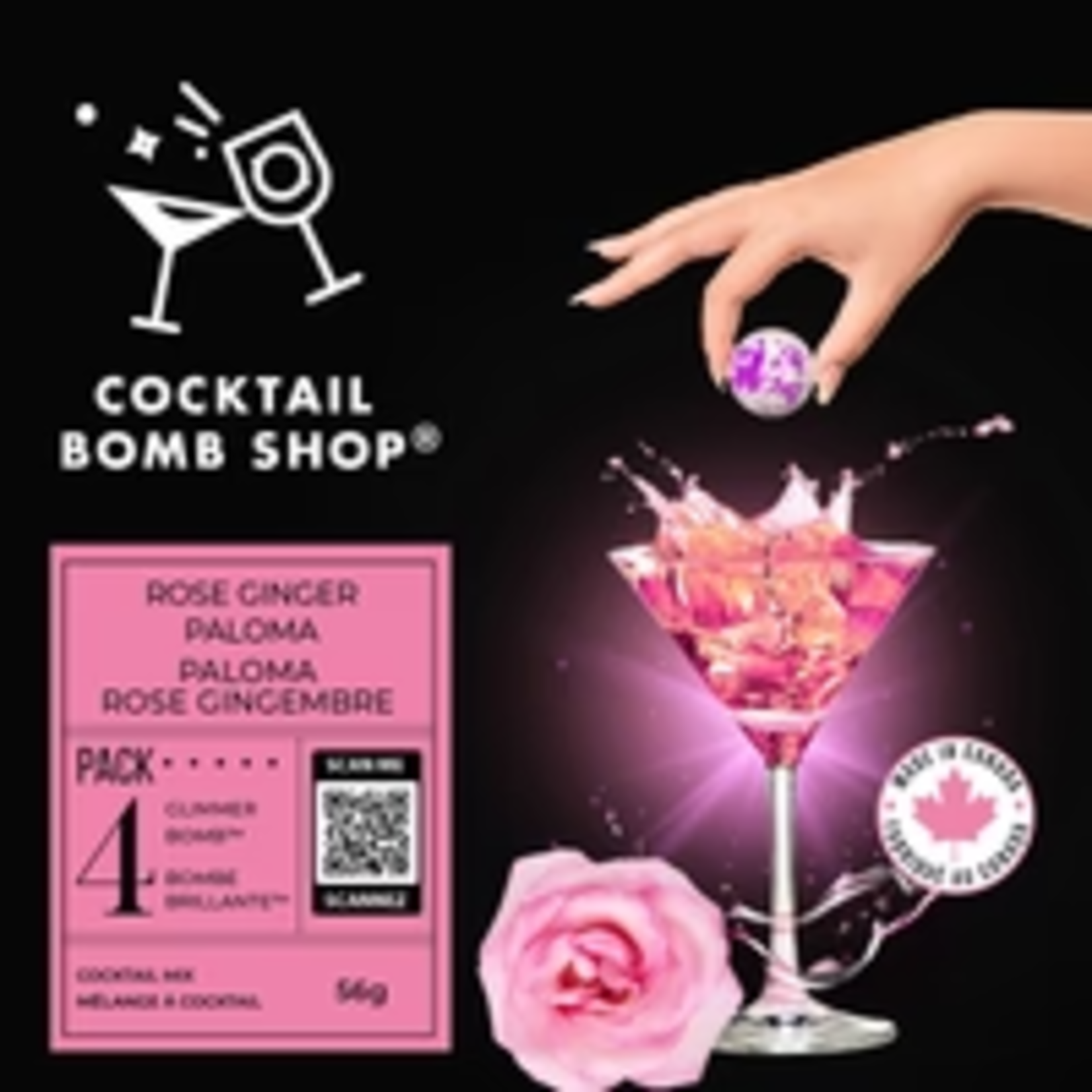 Cocktail Bomb Rose Ginger Paloma Glimmer 4 Pack