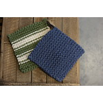 Mud Pie Green/Blue Crochet Pot Holders- s/2