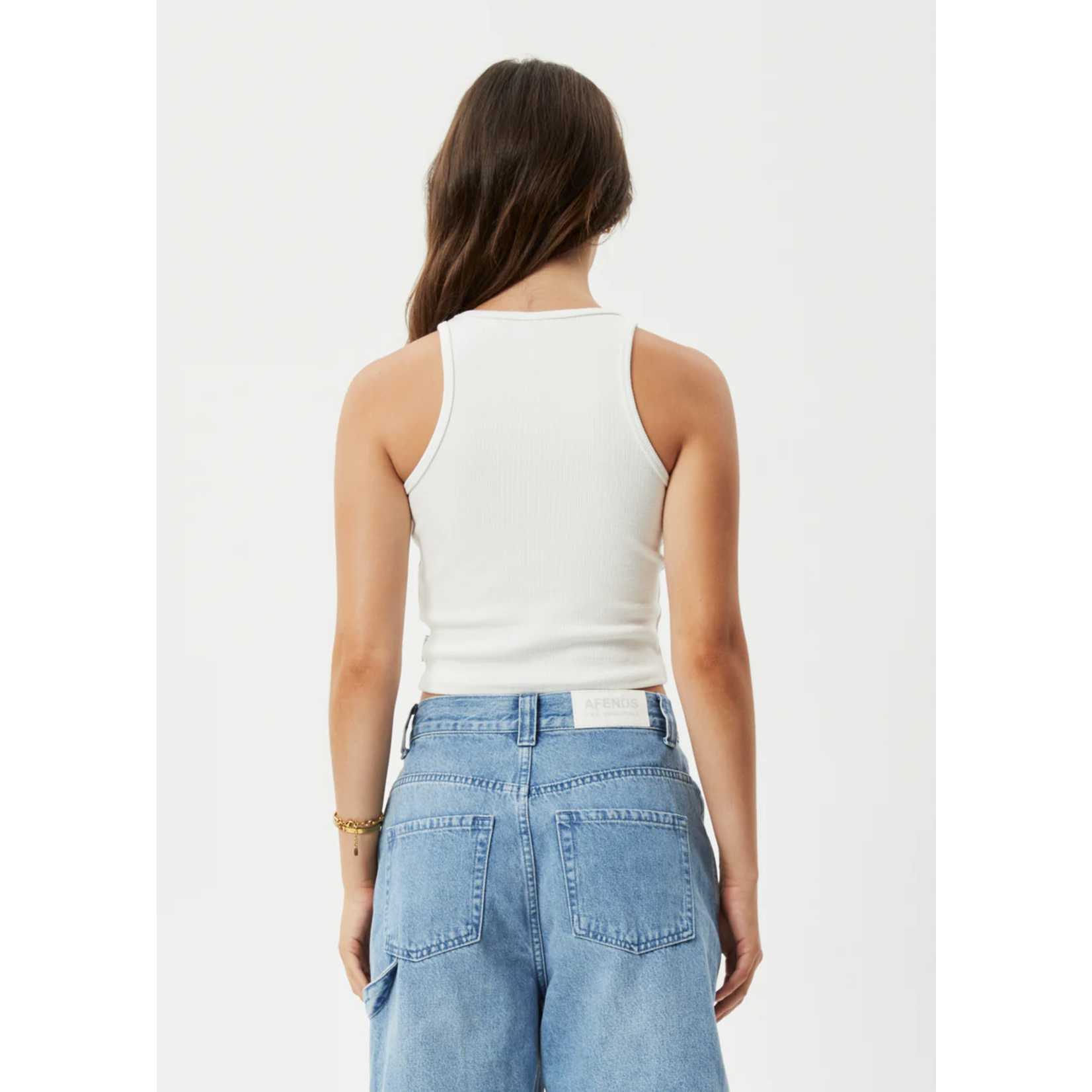 Afends Pearly Cropped Hemp Rib Singlet