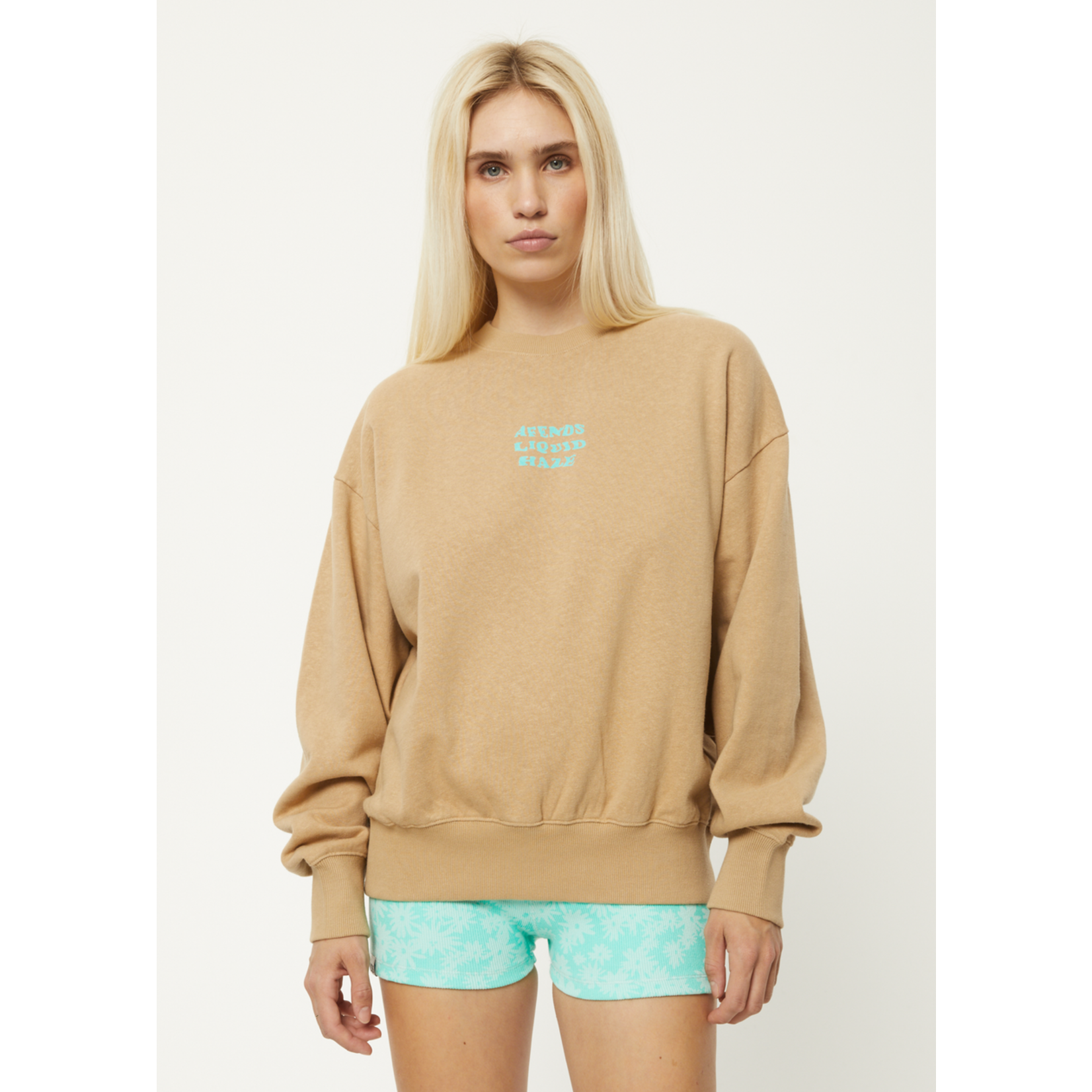 Afends Daze Hemp Crew Neck Tan