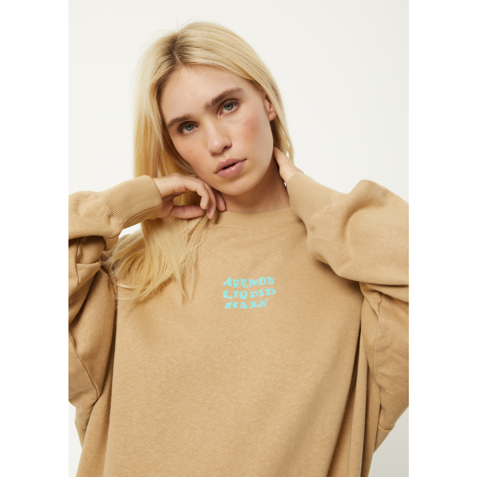 Afends Daze Hemp Crew Neck Tan