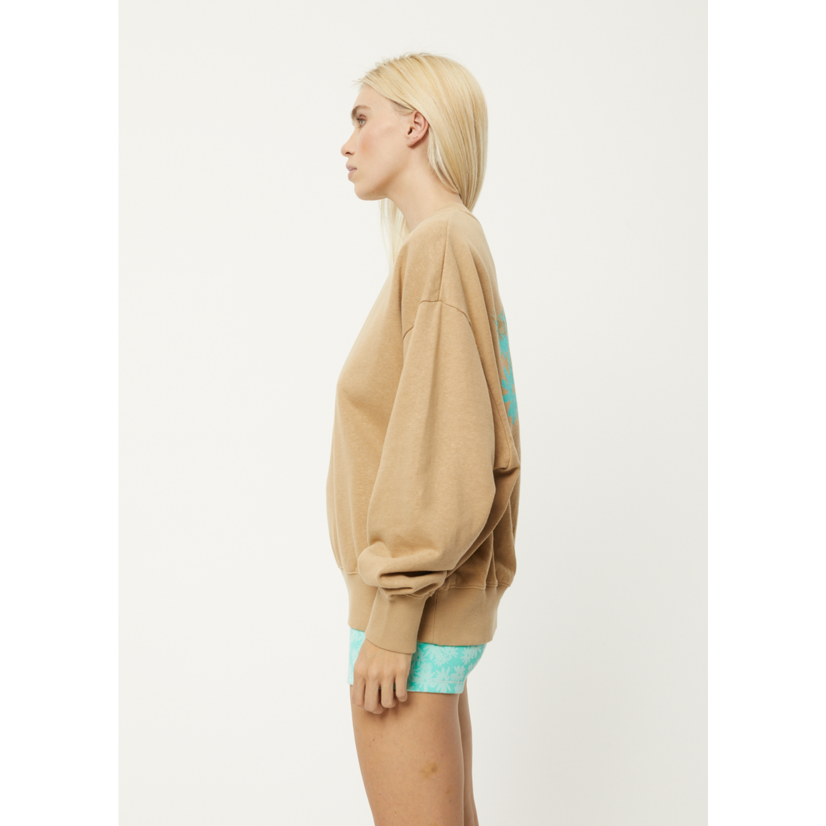 Afends Daze Hemp Crew Neck Tan