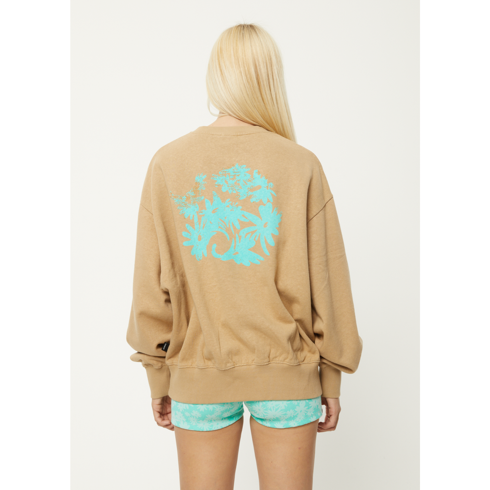 Afends Daze Hemp Crew Neck Tan