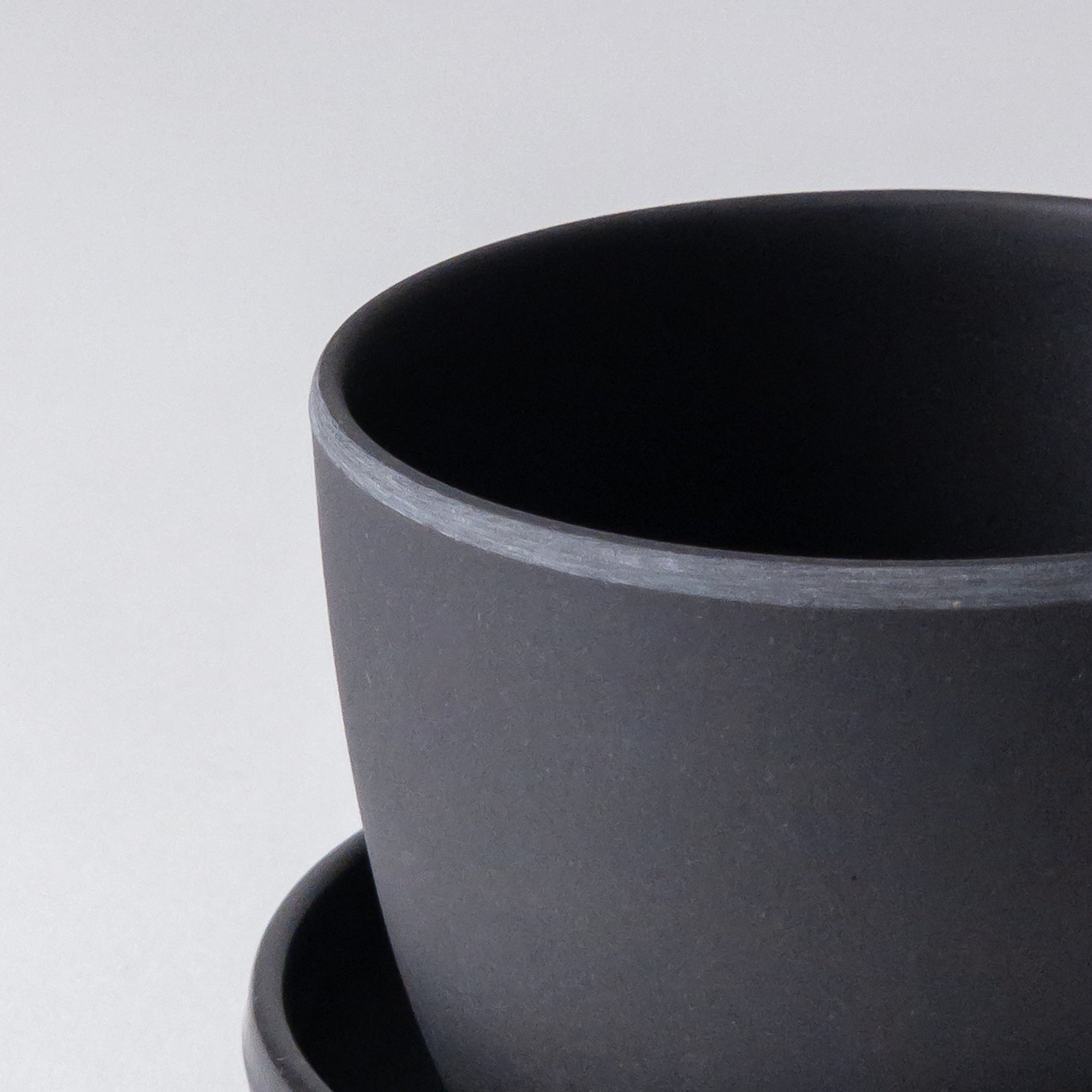 Kanso Designs 5" Black Bamboo Pot w/Saucer