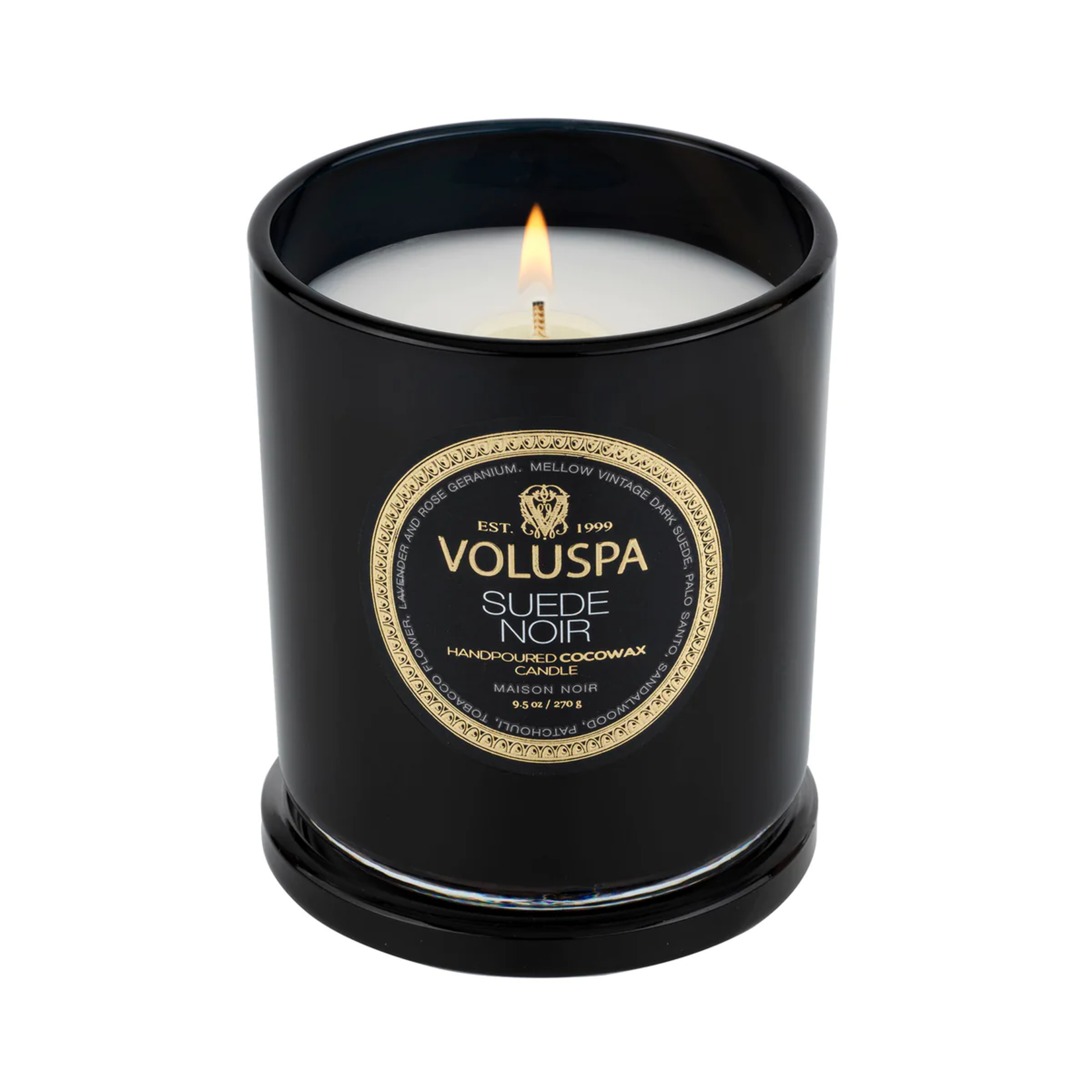 Voluspa Suede Noir Classic Candle