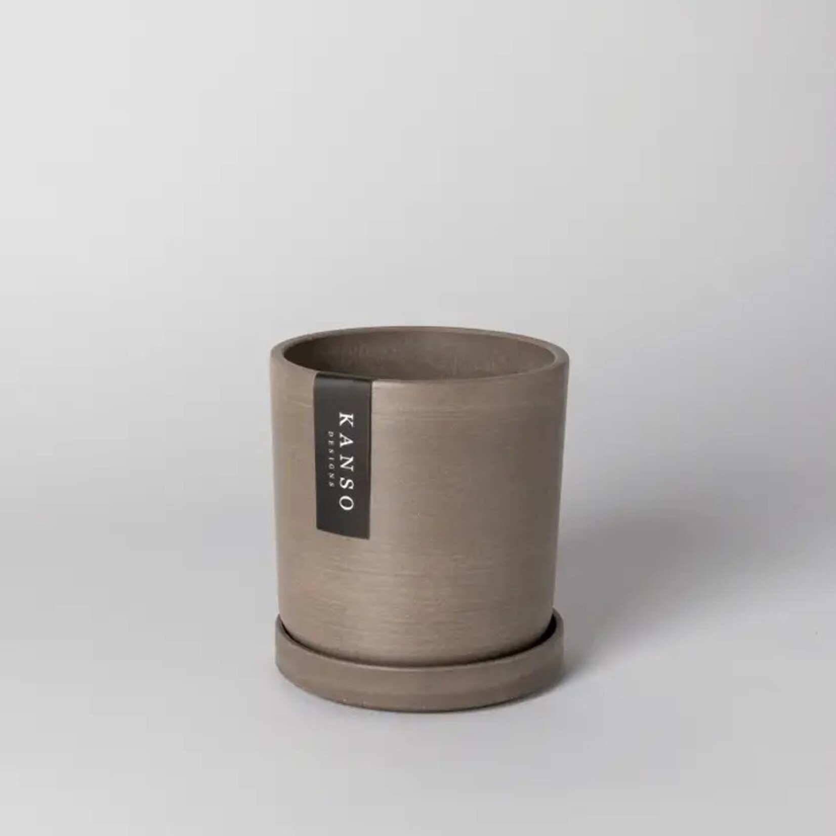 Kanso Designs 4" Beachwood Pot w/Saucer