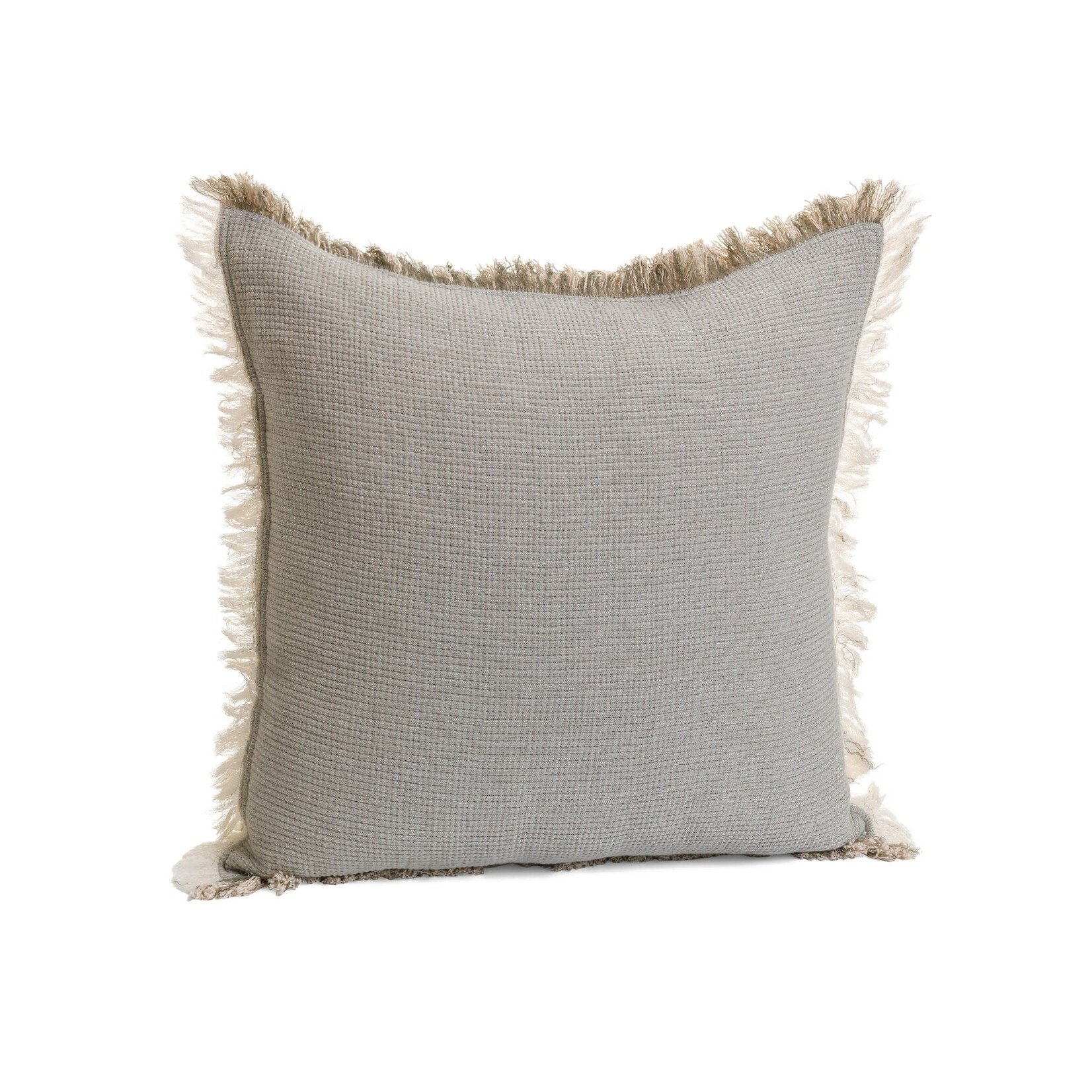 Pine Centre Reversible Sage/Cream Pillow w/fringe
