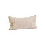 Pine Centre Linen/Cotton Pillow w/Crochet Fringe