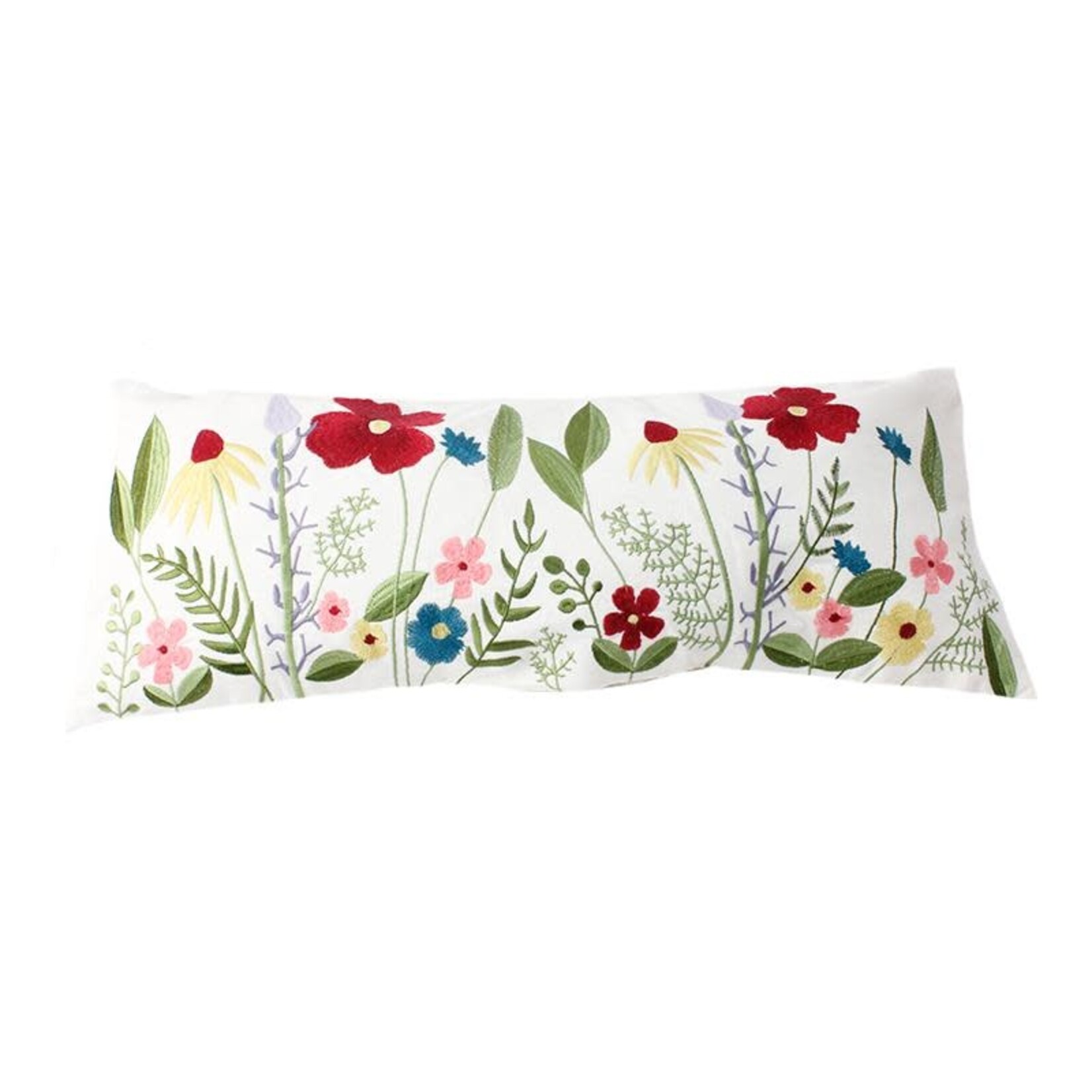 Koppers Floral Embroidered Pillow - 22"x9"