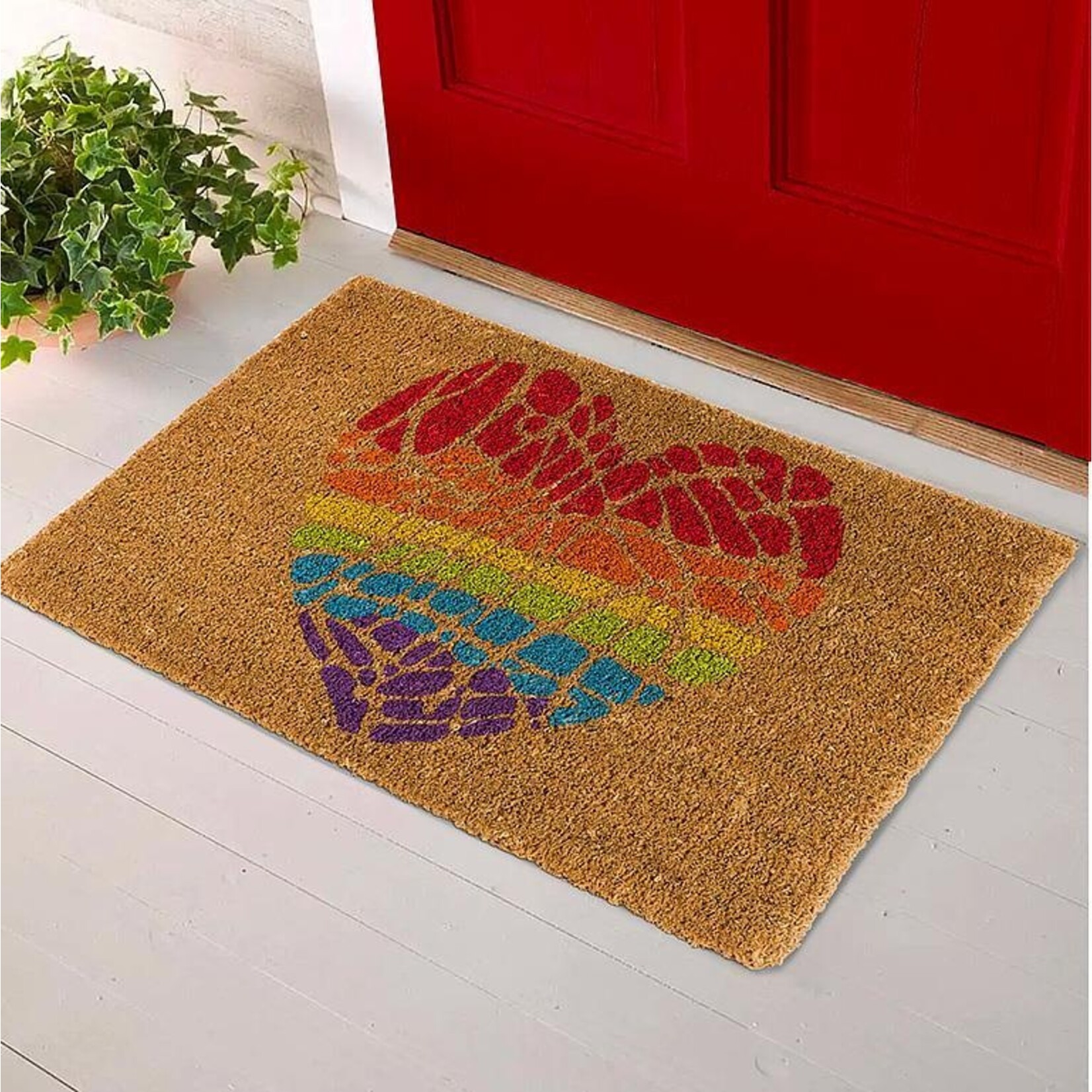 Abbott Rainbow Heart Doormat