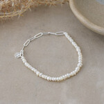 Glee Jewelry Alyssa Bracelet - Silver-White Pearl