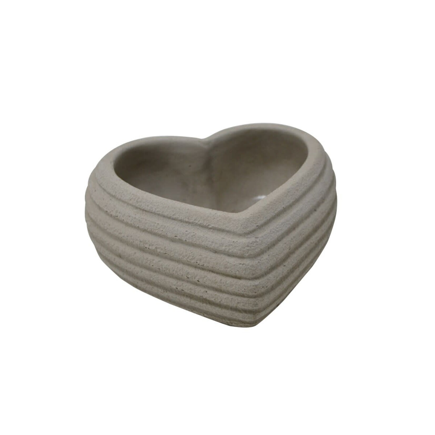 Cement Heart Shaped Pot - 6"