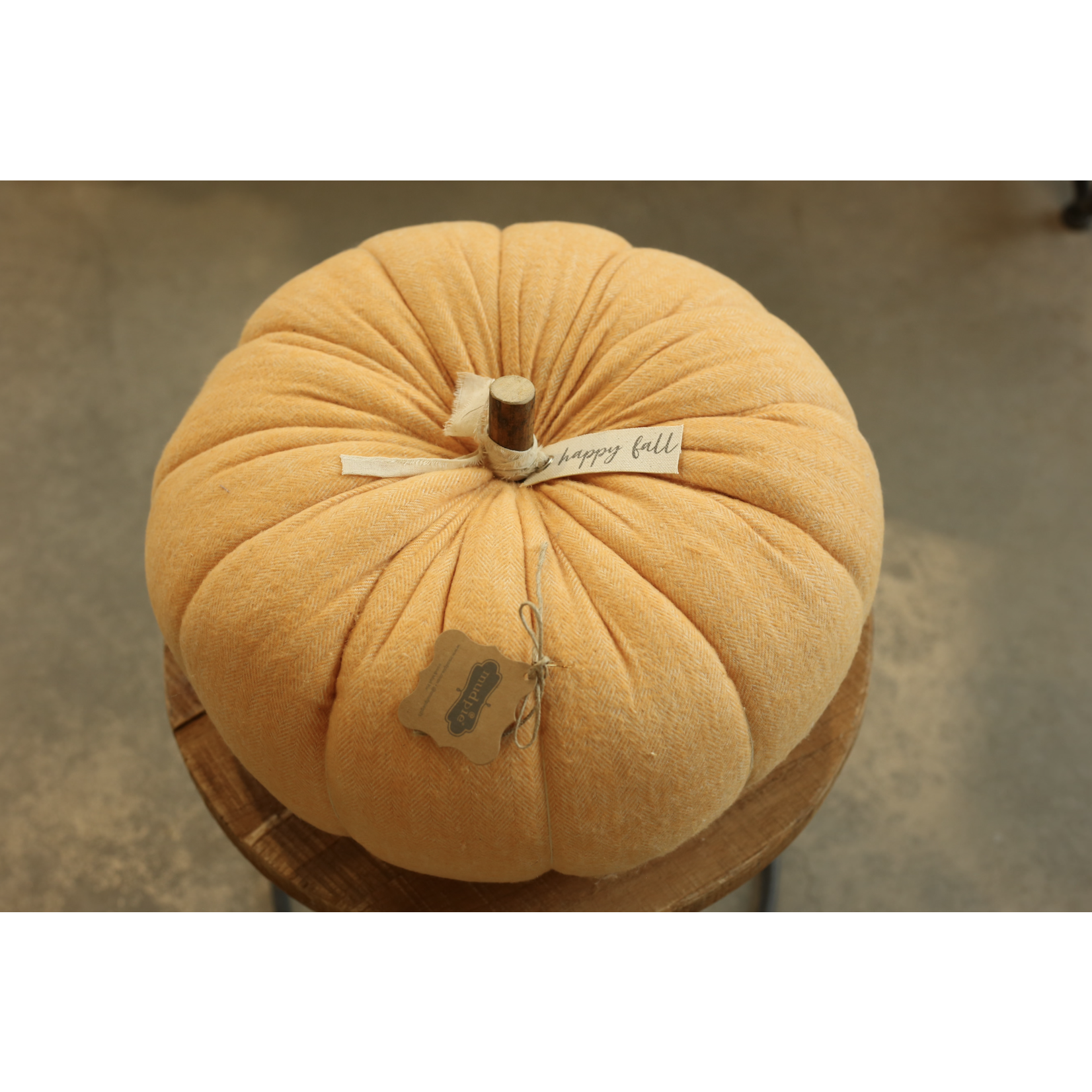 Mud Pie Large Orange Pumpkin w/Happy Fall Tag