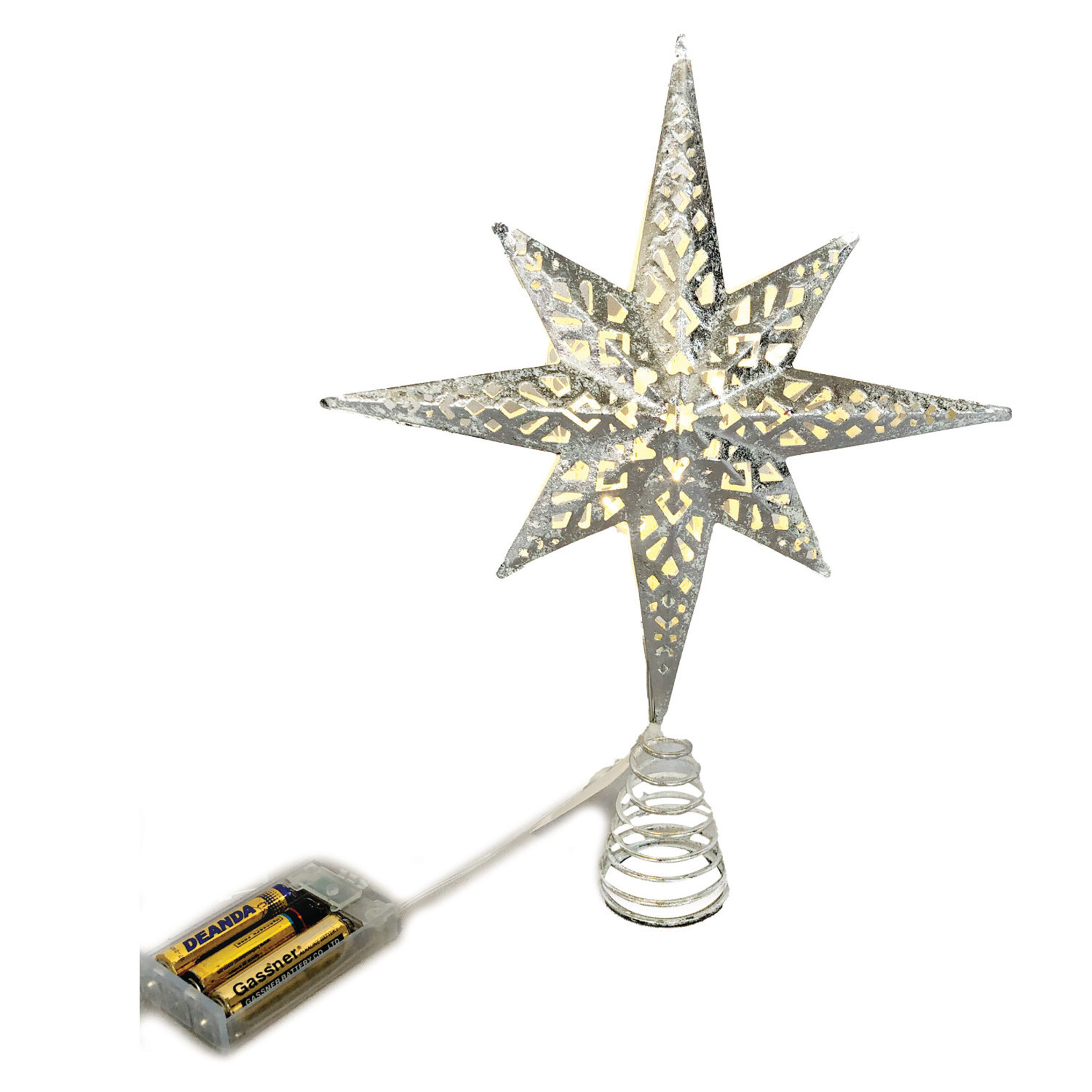 Christmas Forever Silver LED Star Tree Topper