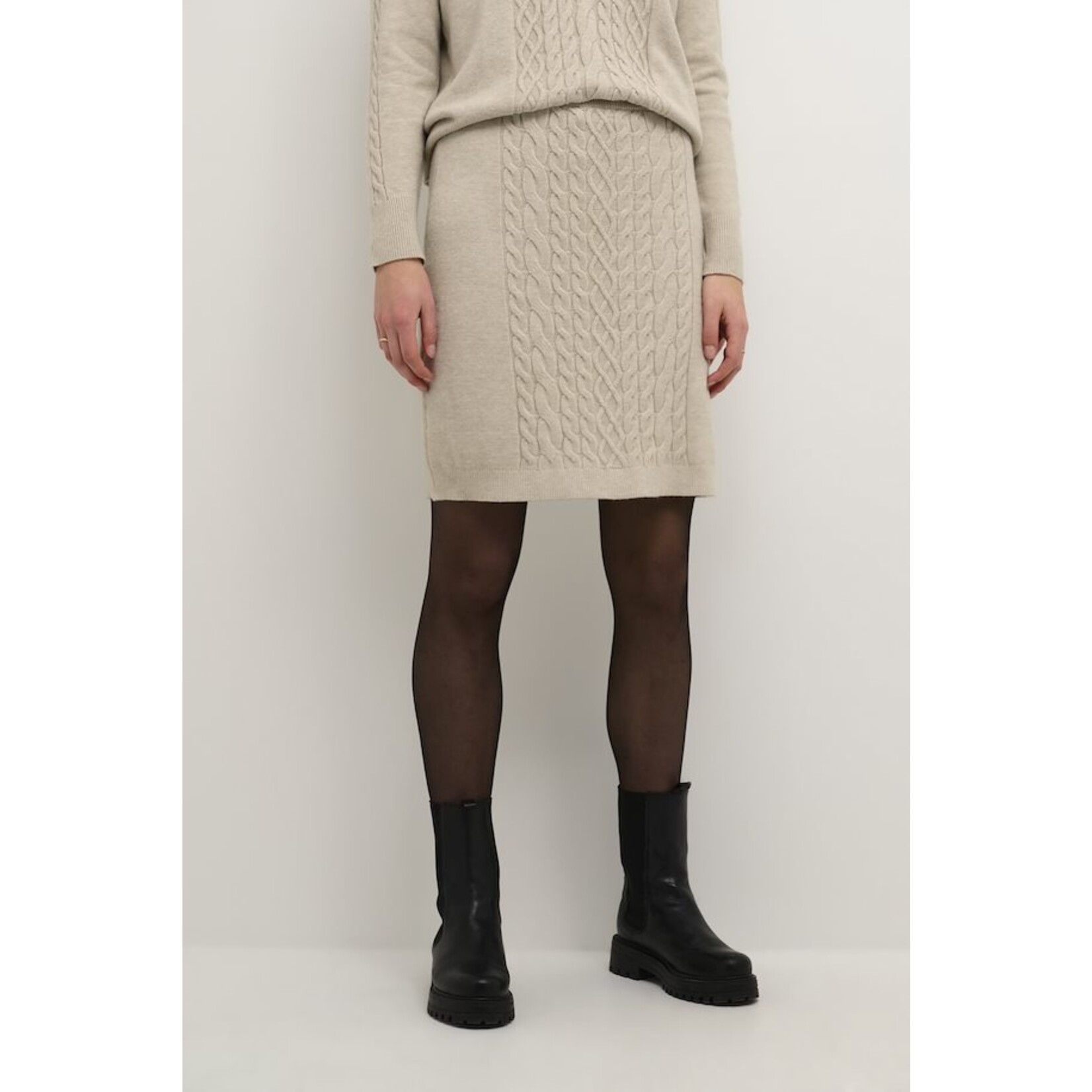 Cream Dela Knit Skirt