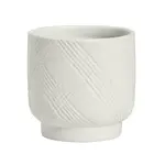 Torre & Tagus White Diamond Weave Pot - 5"