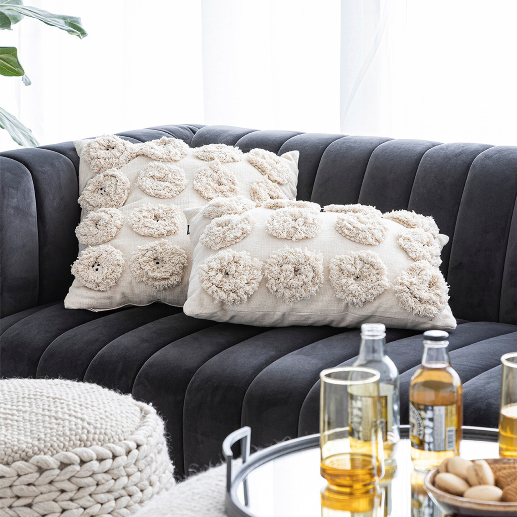 Style in Form Bohemian Tufted Dot Cushion