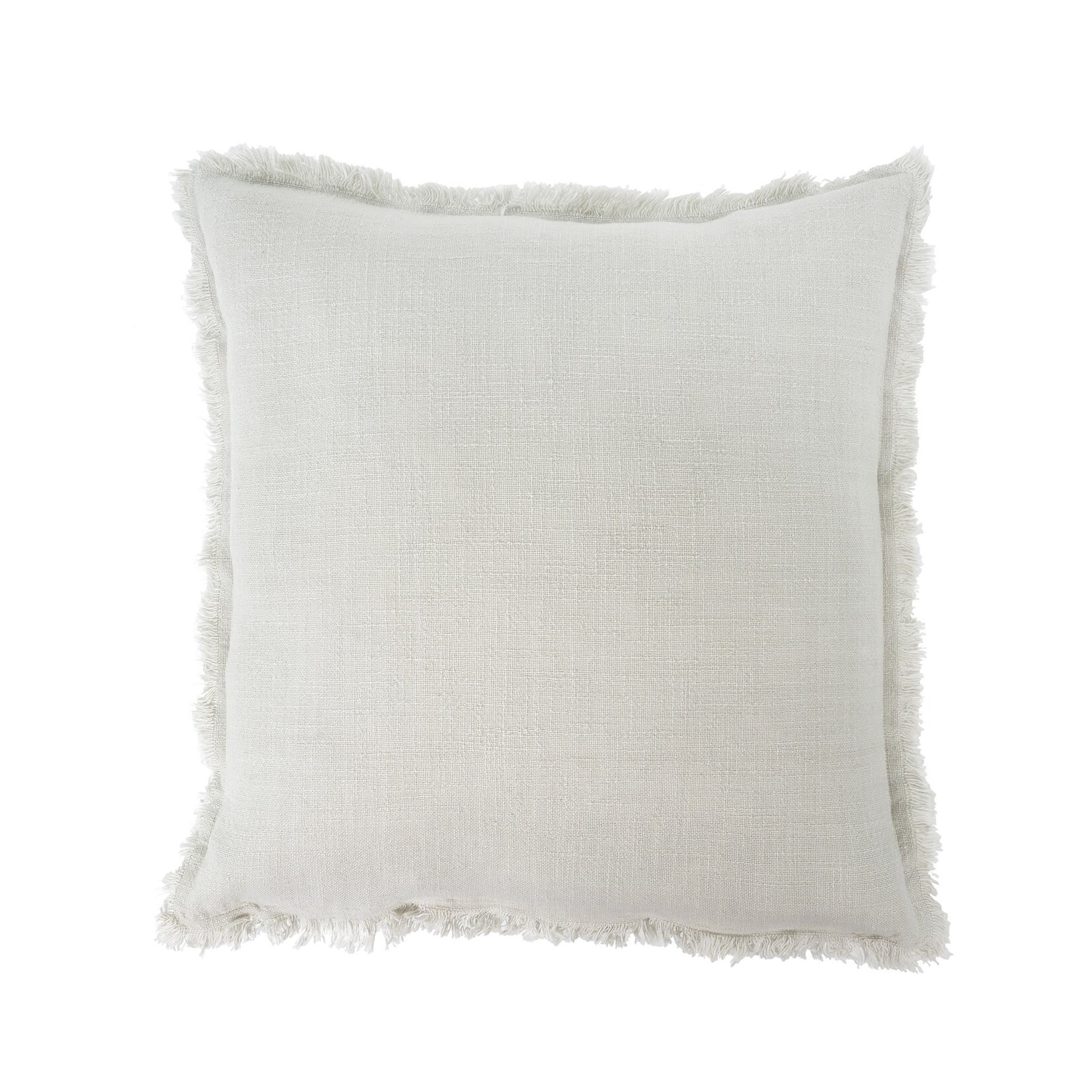 Indaba Frayed Edge Pillow - Moon White