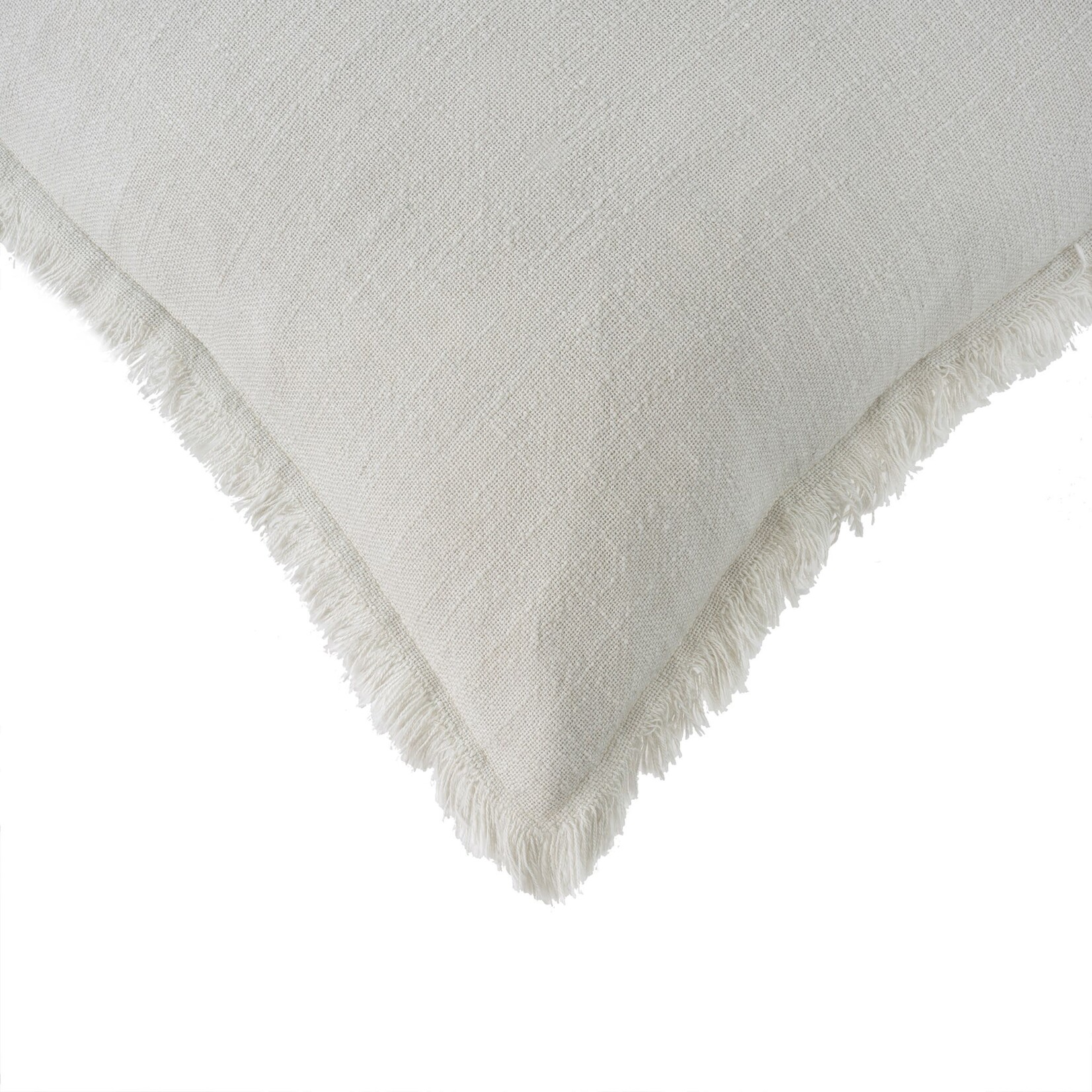 Indaba Frayed Edge Pillow - Moon White