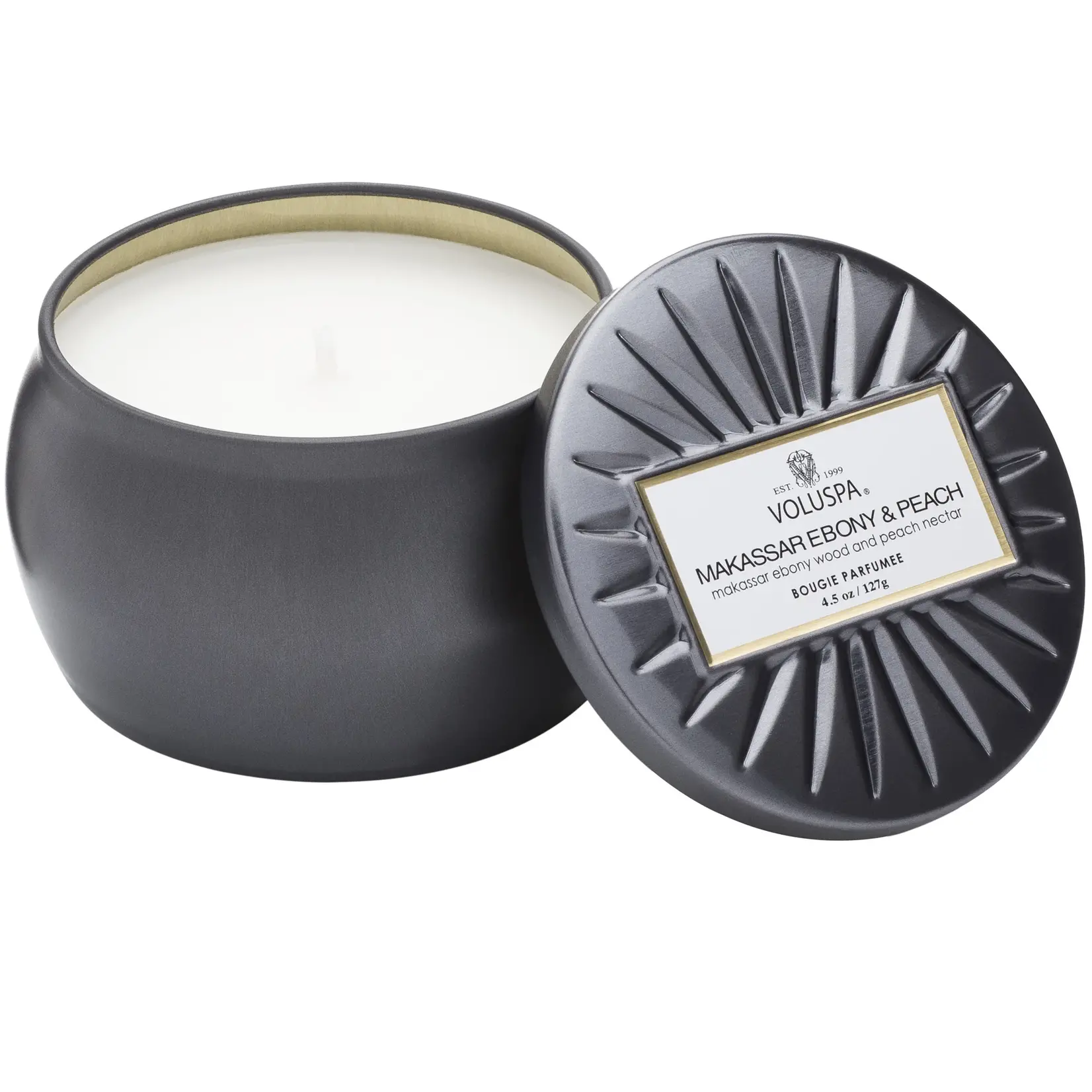 Voluspa Makassar Ebony & Peach Mini Tin Candle