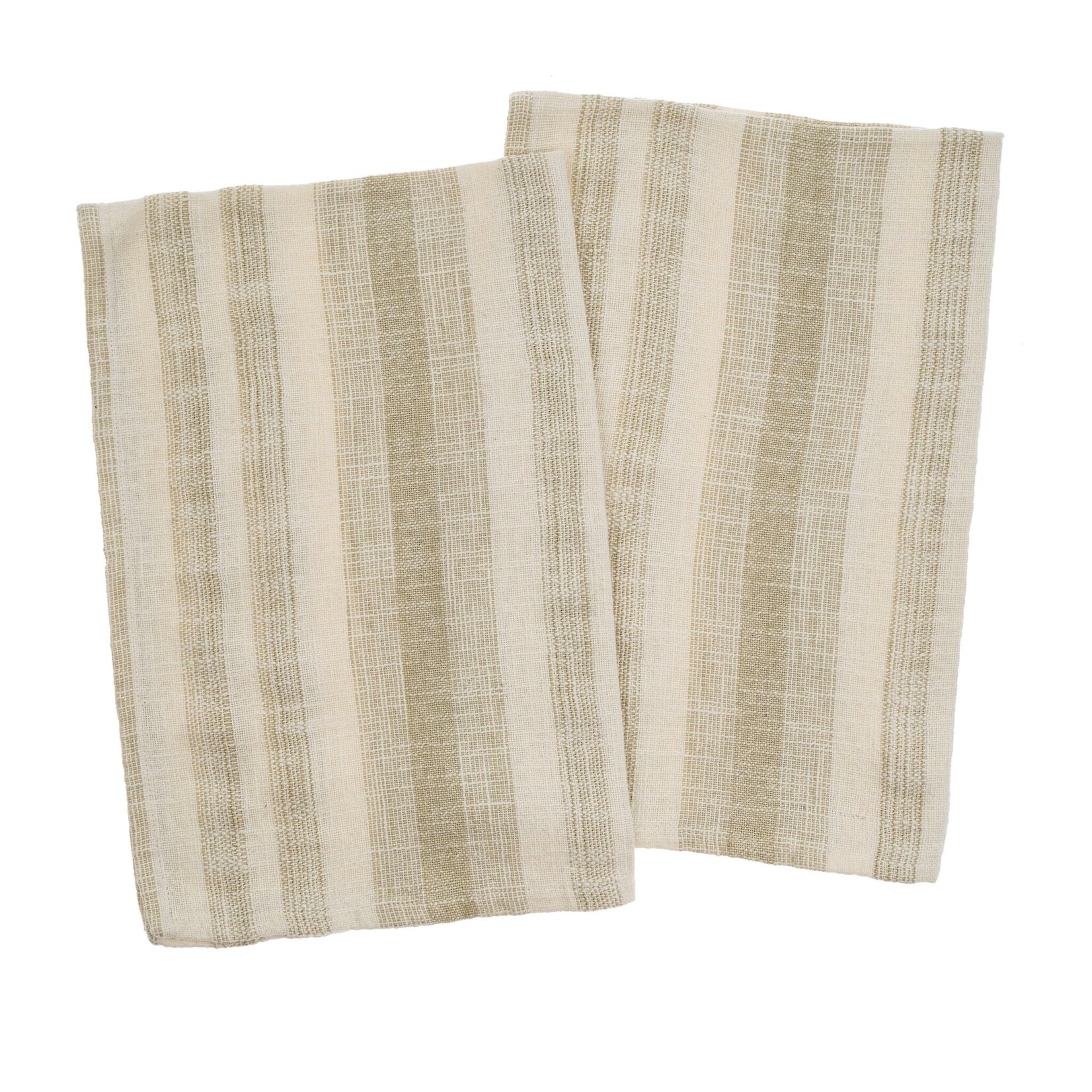 Indaba Cabana Stripe Tea Towels - S/2 - Sand