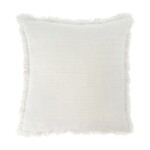 Indaba Frayed Edge Pillow - Ivory