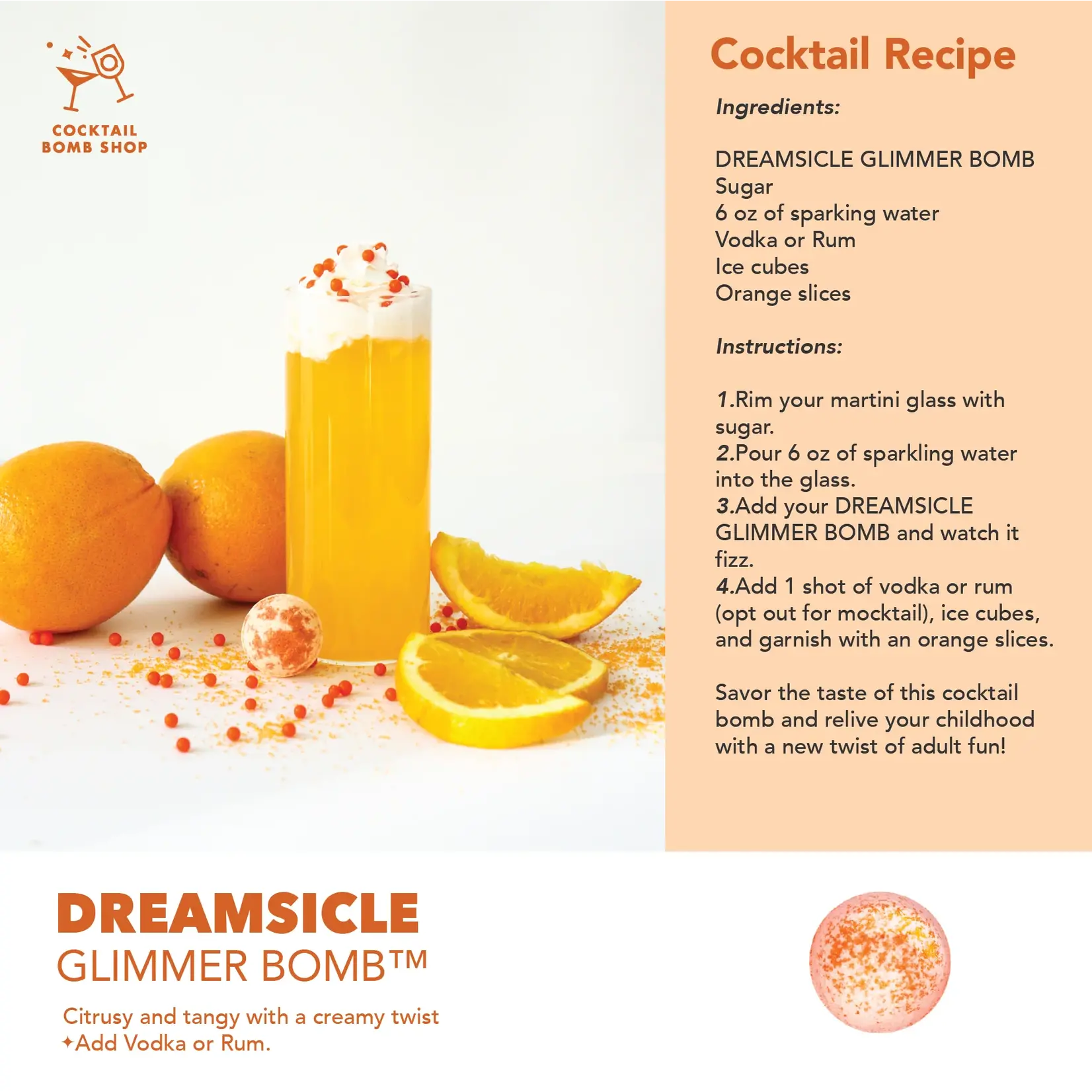 Cocktail Bomb Dreamsicle Cocktail Bomb - 4 pack
