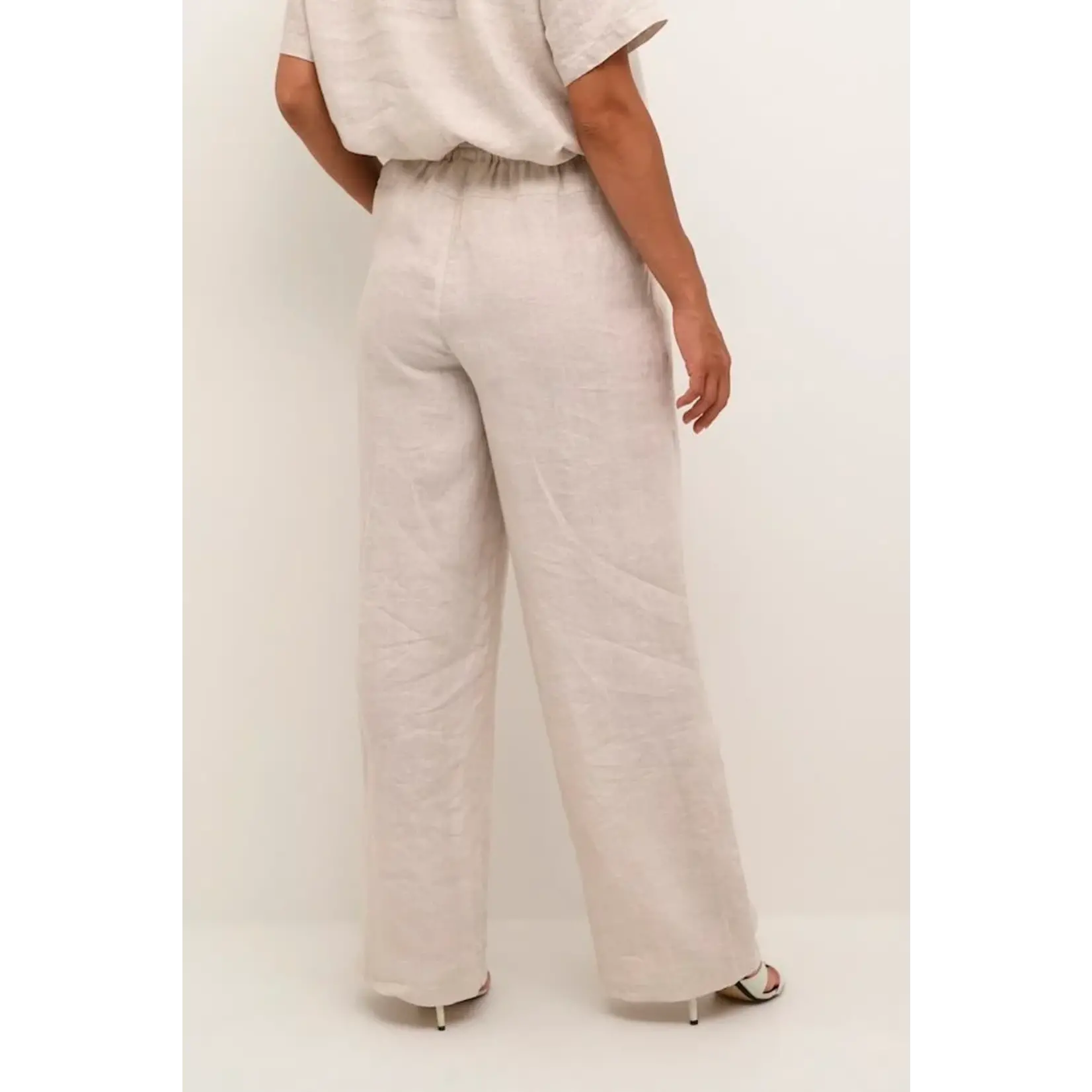 Cream Bellis Linen Pant